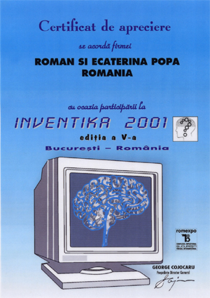 Diploma INVENTIKA 2001