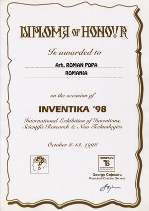 Diploma INVENTIKA '98